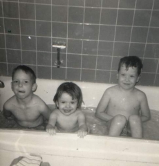 Mom used to bathe us together