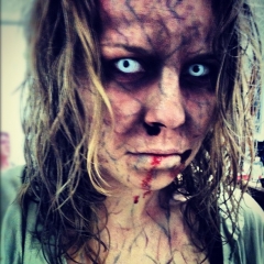My daughter as a zombit for a short film