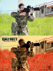 before and after Call of Duty Photoshooting by © 2012 DeePetz