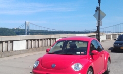 The George Washington bridge from Riverside Drive. My wheels up front .