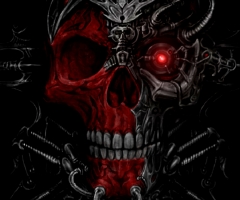 Cyborg Skull Red 94
