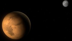 Mars with moon